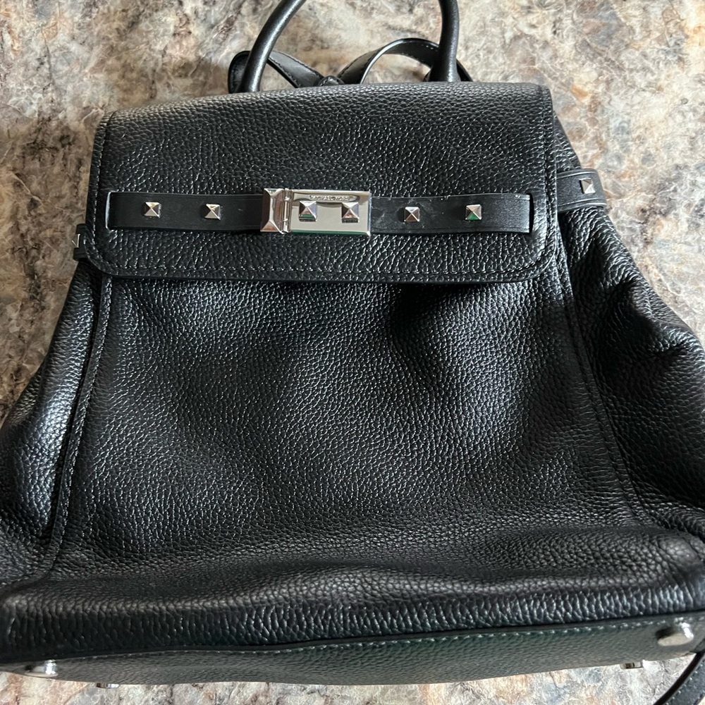 Michael Kors Black Pebble Backpack Purse